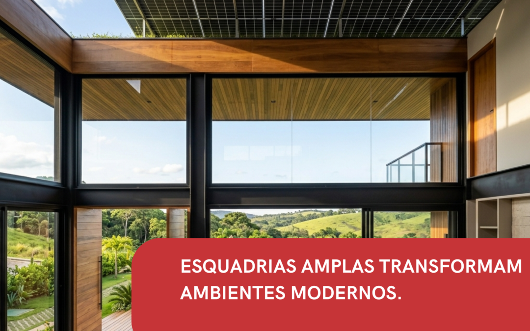 ESQUADRIAS AMPLAS TRANSFORMAM AMBIENTES MODERNOS.